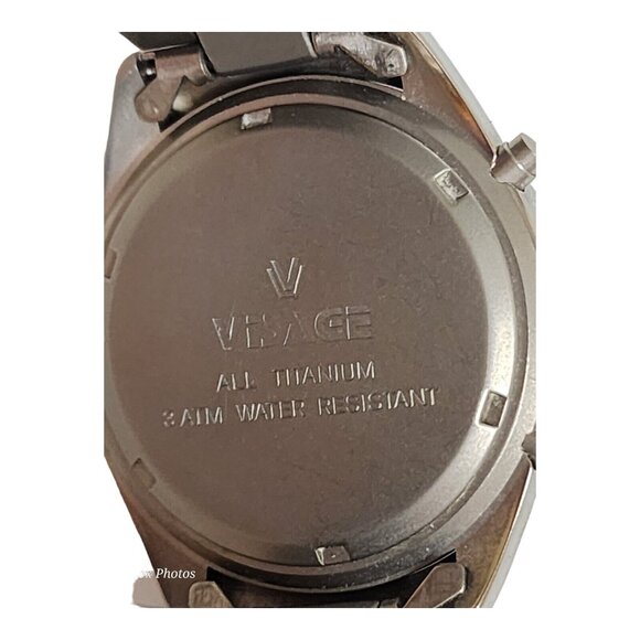 Vtg Visage Chronograph All Titanium Men's Watch 38mm Water Resistant New Battery - Picture 16 of 16